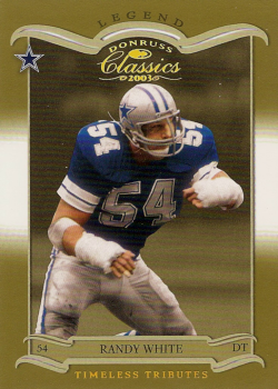 Randy White football card (Dallas Cowboys) 2017 Panini Classics Super Bowl  XII Heroes Gold #SBHRW